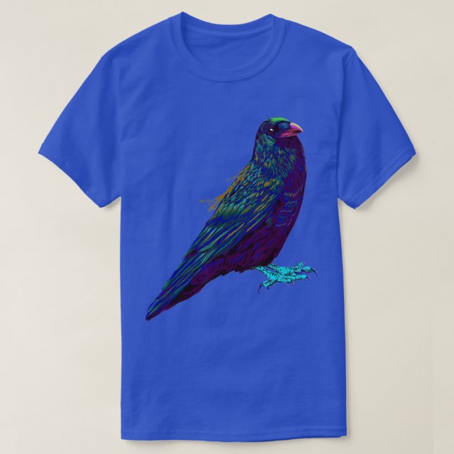 Camiseta Colorido cuervo de pájaro de Raven (Diseño del anverso)