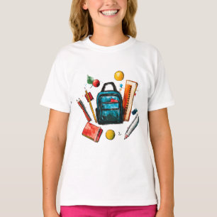 Camiseta Colorido de vuelta a los suministros escolares par