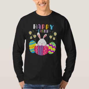 Camiseta Colorido Día de Pascua Poppin Rainbow Bunny Pop Pa