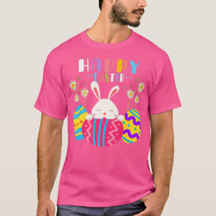 Camiseta Colorido Día de Pascua Poppin Rainbow Bunny Pop Pa
