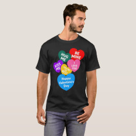 Camiseta Colorido día de San Valentín lindos mensajes de am