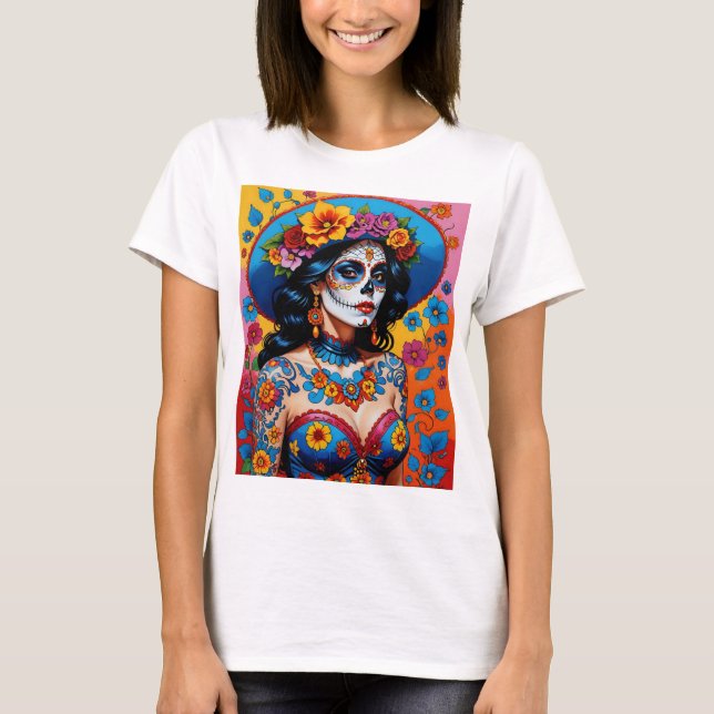 Camiseta Colorido Día del Azúcar Muerto (Anverso)