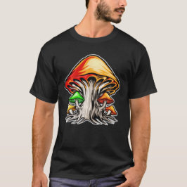 Camiseta Colorido Earthy Psychedelic Mushroom Art