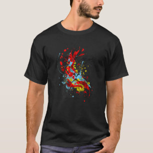 Camiseta Colorido Estilo Pop De Cabeza De León Para Hombres