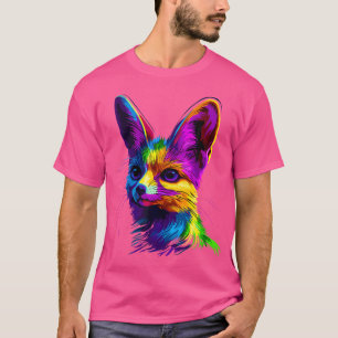 Camiseta Colorido Fennec Fox Face Cute Animal Lover Negro