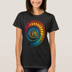 Camiseta Colorido Fibonacci Espiral Colores Psicodélicos Ab