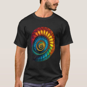 Camiseta Colorido Fibonacci Espiral Colores Psicodélicos Ab