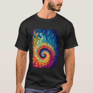 Camiseta Colorido Fibonacci Espiral Colores Psicodélicos Ab