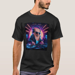 Camiseta Colorido Fiesta Escena Wafer Personaje Dj Para Mús