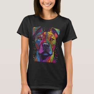 Camiseta Colorido Funny Rainbow staffordshire pitbull Psich