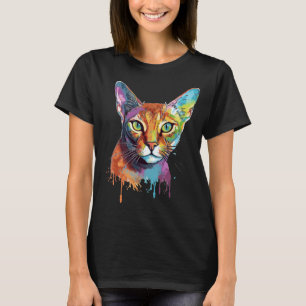 Camiseta Colorido gato abysiniano