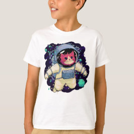 Camiseta Colorido gato astronauta
