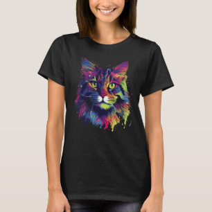 Camiseta Colorido gato de Maine-coon