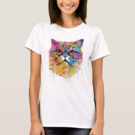 Camiseta Colorido gato exótico-shorthair