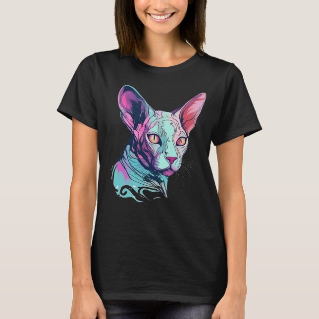 Camiseta Colorido gato Sfinx (Anverso)