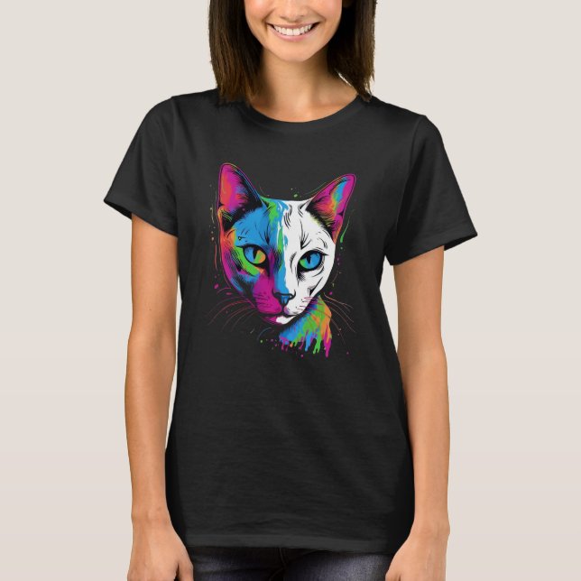 Camiseta Colorido gato tonkinés (Anverso)