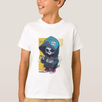 Colorido Graffiti Style Chibi Skull in Hood