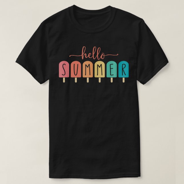 Camiseta Colorido Hello Summer Popsicle Graphic (Diseño del anverso)
