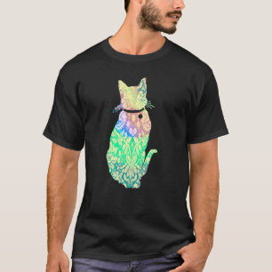 Camiseta Colorido Hippy Cute Cat