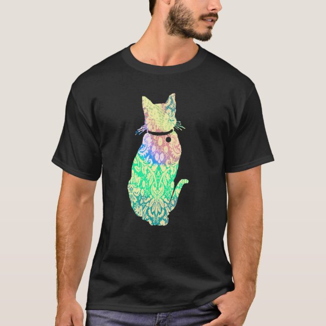 Camiseta Colorido Hippy Cute Cat (Anverso)