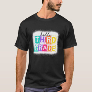 Camiseta Colorido Hola de tercer grado Squad Vintage 1º día