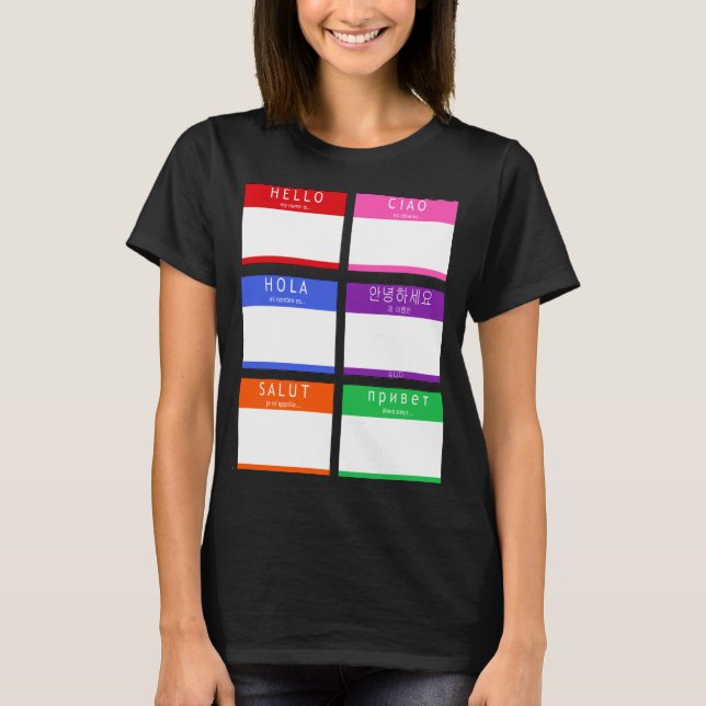 Camiseta Colorido Hola Mi Nombre Es (Anverso)