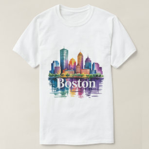 Camiseta Colorido horizonte de Boston