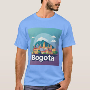 Camiseta Colorido horizonte de la ciudad de Bogota
