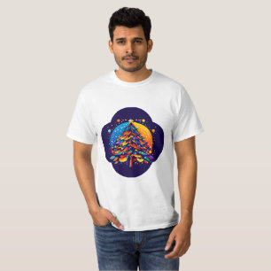 Camiseta Colorido Ilustracion de árbol de Navidad