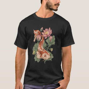 Camiseta Colorido Koi Fish Realista Floral Koi Fish Animal