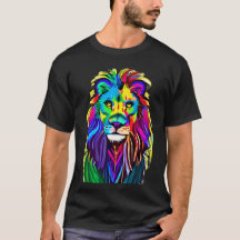 Colorido León Enfrenta Mística Fantasía Arte