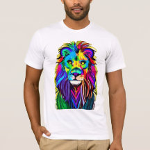 Colorido León Enfrenta Mística Fantasía Arte