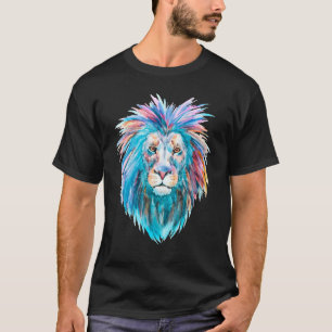 Camiseta Colorido Lion Mane Head Animal Leo