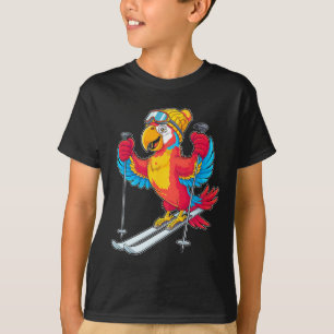 Camiseta Colorido loro esquí aventura diversión de invierno