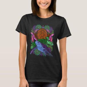 Camiseta Colorido Mandala, animal maorí del mar tribal Hawa