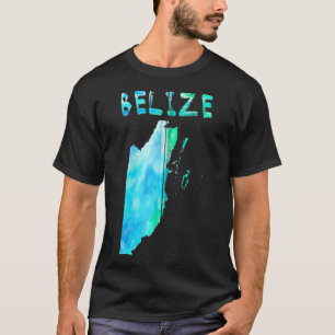Camiseta Colorido mapa aislado de Belice en acuarela, Color