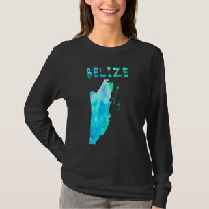 Camiseta Colorido Mapa Aislado De Belice En Colorfu Acuátic