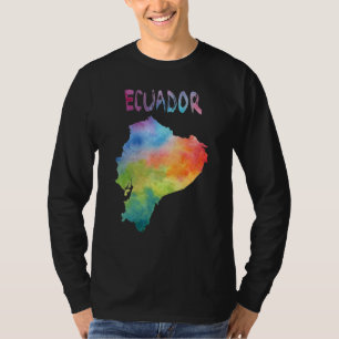 Camiseta Colorido Mapa Aislado De Ecuador En Colorfo De Las