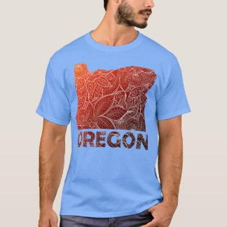 Camiseta Colorido mapa artístico mandala de Oregon con text