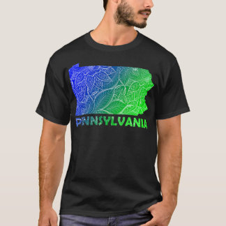 Camiseta Colorido mapa artístico mandala de Pennsylvania co