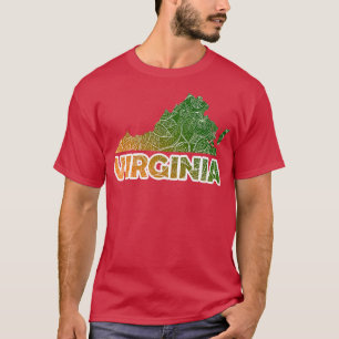 Camiseta Colorido mapa artístico mandala de Virginia con te