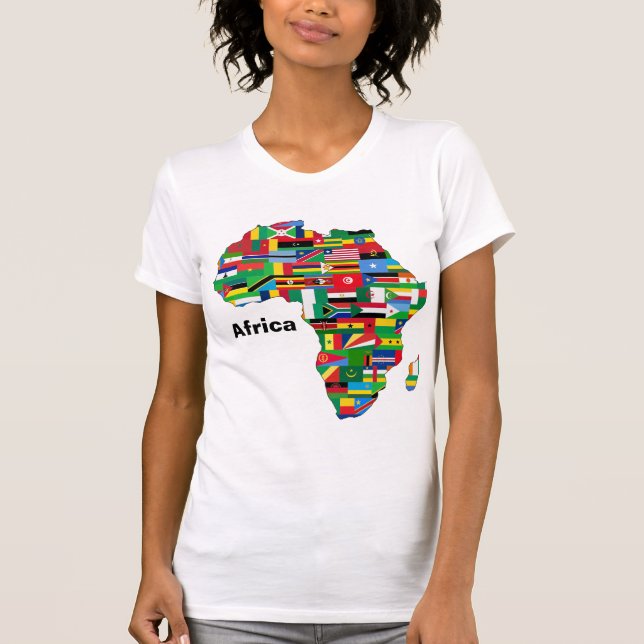 Camiseta Colorido mapa de África (Anverso)