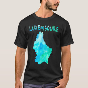 Camiseta Colorido Mapa De Luxemburgo Aislado En Acuarela