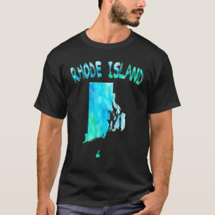 Camiseta Colorido Mapa del Estado De Rhode Island Aislado E