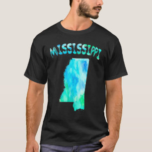 Camiseta Colorido Mapa Estatal Aislado De Mississippi En Wa