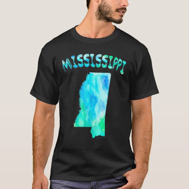 Camiseta Colorido Mapa Estatal Aislado De Mississippi En Wa (Anverso)