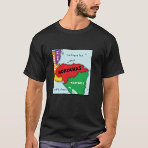 Camiseta Colorido mapa simplificado de Honduras, cuchara ve