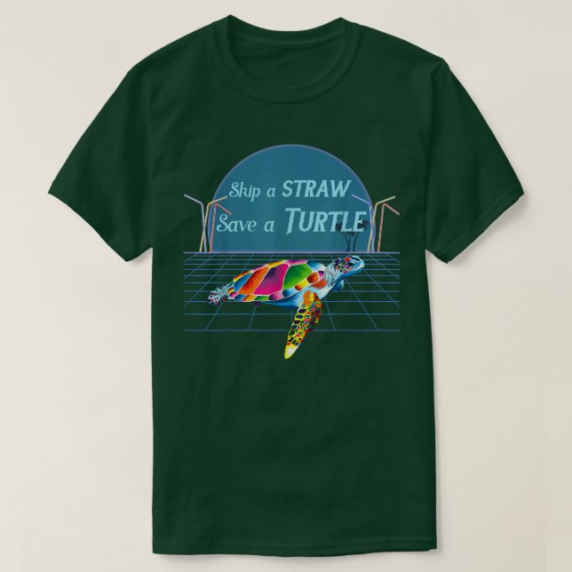 Camiseta Colorido Mar Turtle Sea Hawaiian Salta Una Paja (Diseño del anverso)