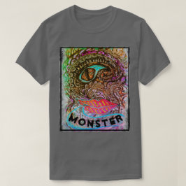 Camiseta Colorido Monstruo del Mar Profundo Art Pen Dibujan