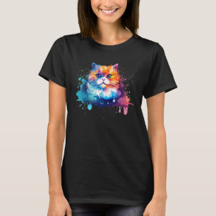 Camiseta Colorido Munchkin Cat Face Splash Art